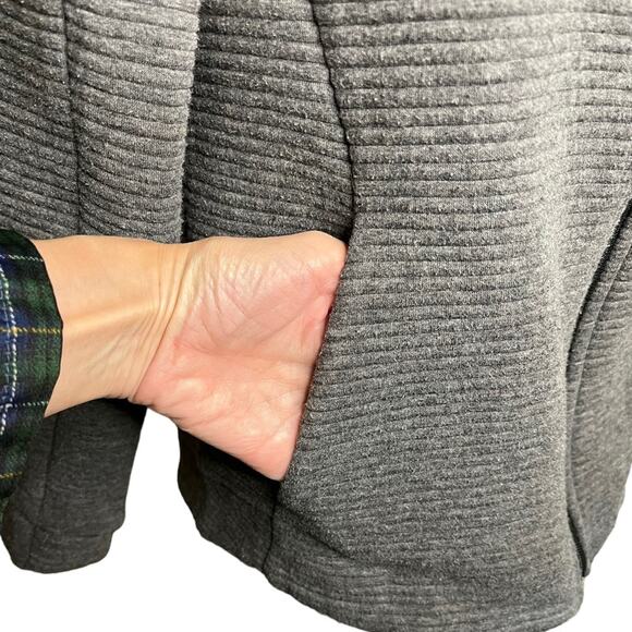 STOIC Jacket Hoodie‎ Full Zipper Long Sleeve Ribbed Knit Gray Size Medium - Picture 6 of 11